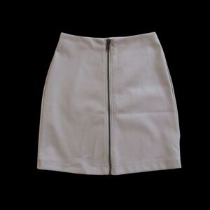 Abercrombie & Fitch White Vegan Leather Mini Skirt with Zipper Size XXS